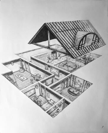 Coupe de la maison de divination